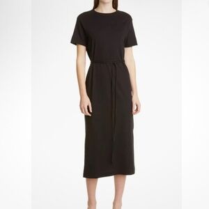 Vince Black Pima Cotton Midi Dress